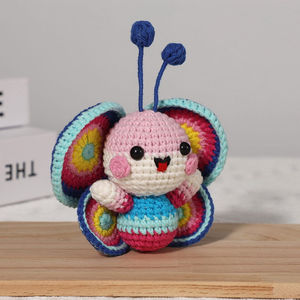 Adorable Décoration Papillon au Crochet Fait Main, Petits Ornements Inspirants, Maison en Pain d'Épices Tricotée de Yiwu, Noël - Product Image 2