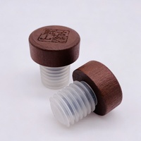 Bouchon en bois et silicone fileté de taille personnalisée, facile à ouvrir, pour bouteille de liqueur, d'huile d'olive, bouchon à vis, joint d'étanchéité