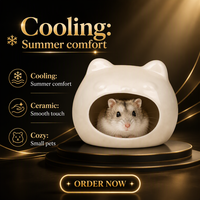 Nouveau Repaire Rafraîchissant en Céramique Fait Main pour Hamster, Lit Adorable pour Petits Animaux, Nid en Céramique Émaillée, Habitat d'Été pour Cage