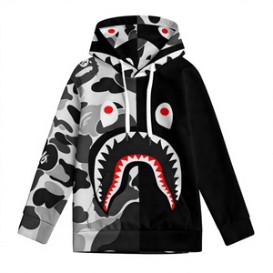Sudadera con capucha y cremallera con estampado gráfico de logotipo personalizado para hombre, corte holgado, unisex, estilo urbano, tejido de poliéster, estampado facial moderno. - Product Image 2