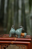 Objet décoratif Art Déco en bambou tressé en forme de petit cheval pour anniversaire, fabriqué en Chine