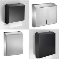 Distributeur de mouchoirs mural carré en acier inoxydable 304 pour toilettes, salles de bain et cuisines (usage commercial)