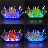 Haute qualité acrylique vin bière Champagne boisson baignoire coloré Led seau à glace boîte pour discothèque fête KTV