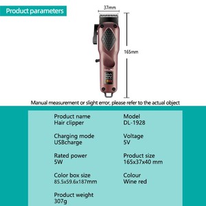 Cortadora de pelo profesional <span class=keywords><strong>DALING</strong></span> con longitud de corte ajustable Pantalla digital de carga USB para corte de pelo y afeitado - Product Image 6