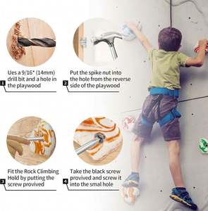 Juego <span class=keywords><strong>de</strong></span> mano <span class=keywords><strong>de</strong></span> pared <span class=keywords><strong>de</strong></span> escalada en roca duradero con diseño <span class=keywords><strong>de</strong></span> agarre personalizado para equipo <span class=keywords><strong>de</strong></span> gimnasio Ninja Course y Boulder - Product Image 4