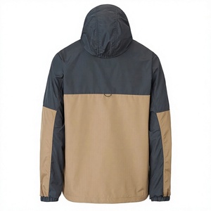 <b>Men</b> Windbreaker Jacket Color Blocking Design Polyester Shell Zipper Closure Casual Winter Front Logo - Product Image 2