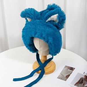 Gorro de Invierno Cálido con Orejas de Zorro - Lindo Gorro de Punto con Diseño de Animal de Dibujos Animados, Gorro de Lana con Pompón para Mujer - Product Image 6