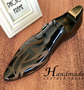 Nouvelles Chaussures Oxford pour Hommes en Cuir Véritable Brillant, à Bout Pointu, à Enfiler, Montantes, à Fermeture à Boutons-Pression, Formelles, Élégantes et Gravées, pour le Bureau et la Carrière - Product Image 4