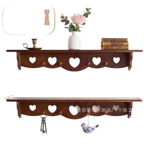 Wooden Heart-Shaped Wall Shelf 92cm Single Layer Entryway Bedroom Living Room Storage <b>Rack</b> - Product Image 5