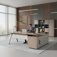 Bureau de direction moderne et minimaliste en bois, fabrication directe, tiroir verrouillable personnalisé, armoire latérale, durable, écologique, ergonomique, pour le bureau