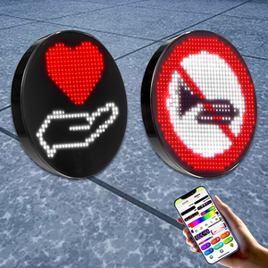 Mini İfade işık açık araç dönüş sinyali arka lambası telefon APP kontrolü yanıp sönen kaydırma özel mesaj yuvarlak Led blok - Product Image 4