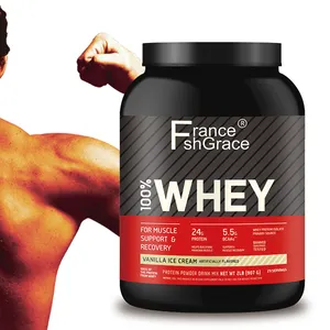 OEM Private Label Vanilla Ice Cream Sabor Whey Protein Pó isolado Bodybuilding Sport Nutrition Supplement Whey