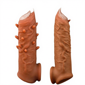 Dehnbarer Penisring mit doppelter Öffnung für die Penisvergrößerung, Sexspielzeug für Männer, Kondomersatz, Penisverlängerer und Dildo-Verstärker - Product Image 1