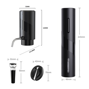 All Black <b>Wine</b> Opener Corkscrew Automatic Rechargeable <b>WIne</b> <b>Decanter</b> <b>Set</b> Electric Rechargeable <b>Wine</b> Opener - Product Image 3