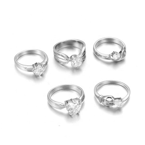 Yiwu Aceon in acciaio inossidabile colata da donna singolo diamante gioielli da sposa <span class=keywords><strong>con</strong></span> promessa di amore a forma di mano <span class=keywords><strong>con</strong></span> cuore quadrato rotondo - Product Image 1