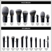 Ensemble de pinceaux de maquillage professionnels tendance à double embout, manche noir et blanc, kits de pinceaux pour fond de teint et estompage, poils synthétiques