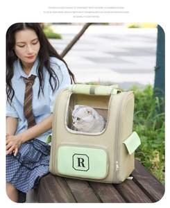<b>Pet</b> Backpack <b>Carrier</b> Oxford Fabric Large Capacity Zipper Closure Letter R Design For Small Animals - Product Image 4