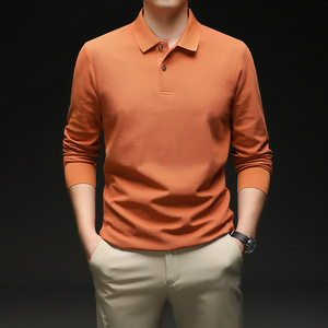 Autunno 2025 da uomo per <span class=keywords><strong>Polo</strong></span> di alta qualità 360 Gsm cotone spesso manica lunga ampio <span class=keywords><strong>filo</strong></span> Casual - Product Image 4