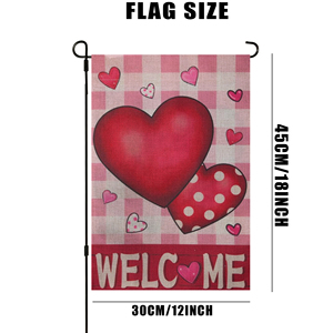 Bandera <span class=keywords><strong>de</strong></span> jardín <span class=keywords><strong>de</strong></span> arpillera con estampado digital <span class=keywords><strong>de</strong></span> doble cara <span class=keywords><strong>de</strong></span> 30x45cm, banderín I Love You para decoración festiva <span class=keywords><strong>de</strong></span> San Valentín - Product Image 4
