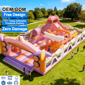 Parco Giochi Gonfiabile a Tema Castello Rimbalzante, Colori Pastello, Casa Gonfiabile Bianca per Matrimoni, Rimbalzo Arcobaleno - Product Image 1