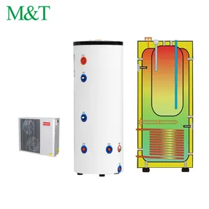 Bomba de calor geométrica da república checa, 100-1000 litros, monoblock 7kw 2 kw 3phs, aquecedor de água para água quente doméstica