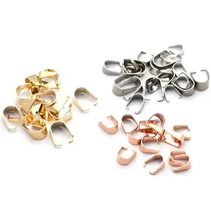 Jewelry Accessories Supplier Wholesale Stainless Steel Jewelry Components Jewelry Connecting Clip Gold pendant bails for Making
