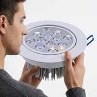 Plafonnier LED rond encastré, haute luminosité, dissipateur thermique en aluminium, pour éclairage intérieur domestique et commercial