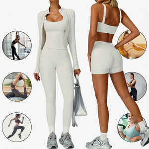 Conjunto de Yoga de 3 Piezas para Mujer, Ropa Deportiva, Conjunto de Yoga de 2 Piezas para Mujer, Ropa Deportiva, Conjunto de Leggings y Sujetador Deportivo - Product Image 1