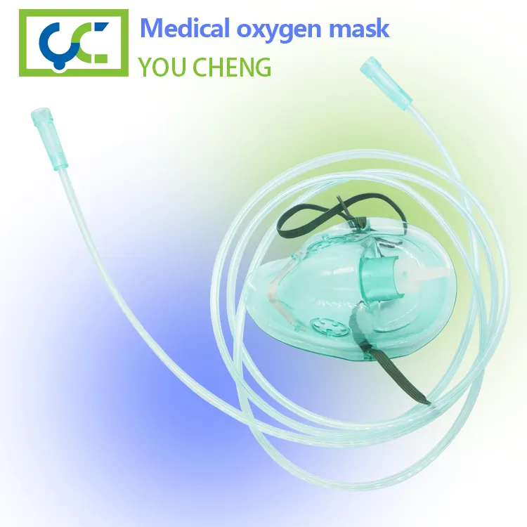 Vendita calda medicali materiali di consumo medicali monouso tubo in Pvc maschera di ossigeno