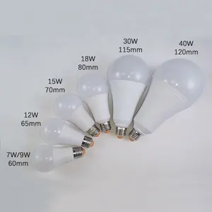 Lâmpada led e27 7w 9 w, peças primas para material leve inteligente 9 w a60