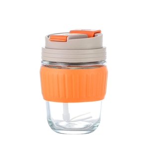 Dual-purpose palha Dupla boca copo vidro bonito café leite chá portátil - Product Image 1
