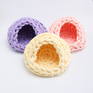 Cómoda cama suave de punto grueso hecha a mano cueva <span class=keywords><strong>Ted</strong></span> cesta para mascotas para cachorros cueva gatos cama - Product Image 3