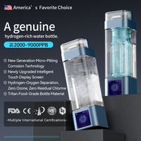 Bouteille d'eau hydrogénée portable certifiée CE, 9000 ppb, commande par application intelligente, logo personnalisé, pour la maison et les voyages