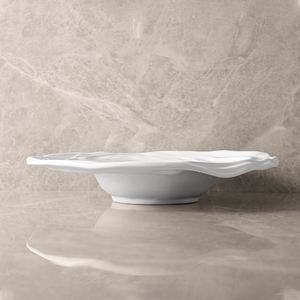 <span class=keywords><strong>Vajilla</strong></span> de decoración artística de lujo para restaurante, plato De Pasta De cerámica <span class=keywords><strong>Vajilla</strong></span> De Porcelana blanca mate, plato De sopa con ondas De 11 pulgadas - Product Image 3