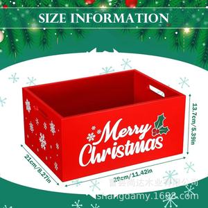 Caja de almacenamiento de madera con temática navideña, caja portátil de almacenamiento de dulces y bocadillos para escritorio, organizador de artículos diversos de madera maciza. - Product Image 5