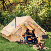 Luxe 4-6 personnes air tente oxford cabane imperméable coupe-vent chaud hiver tente gonflable camping pour toute l'année en plein air avec pompe