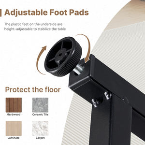 Ensemble de tables basses gigognes modernes en verre, 2 carrées, multifonctionnelles, combinaison étanche avec pieds réglables, mobilier de salon - Product Image 5