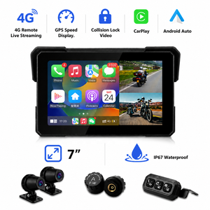 CarPlay Motorrad-Kamera 7 Zoll 4G Ferngesteuertes Live-Streaming Duale Kameras DVR Endlosaufzeichnung Drahtloser Motorrad-Bildschirm - Product Image 1