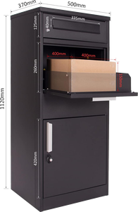 Buzón de Entrega de Paquetes Desmontable, Buzón de <span class=keywords><strong>Correos</strong></span> Gris Antirrobo, Buzón Resistente para Exteriores, Sin Necesidad de Trackaparcel - Product Image 2