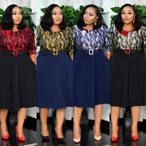 Ibu Afrika gaun wanita fashion terbaru pakaian wanita Afrika gaun desain modis ukuran plus gaun a-line
