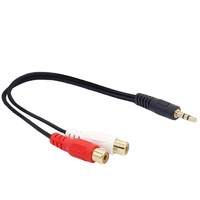 Câble audio haute fidélité plaqué or 3,5 mm mâle vers double RCA, cordon répartiteur un vers deux pour équipement audio