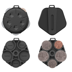 Étui à pièces commémoratives, mini, portable, noir, ABS, pour collectionneurs - Product Image 1