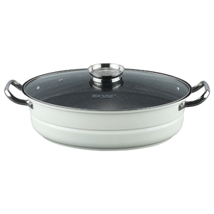 Poêle à Poisson de 39 cm en Acier au Carbone avec Revêtement Antiadhésif pour la Cuisson à la Vapeur, la Soupe et les Bouillons - Product Image 6