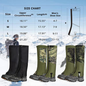 Polainas impermeables WOQI para senderismo, polainas transpirables de nailon para nieve, unisex con cremallera para hombres y mujeres, aventura al aire libre - Product Image 1