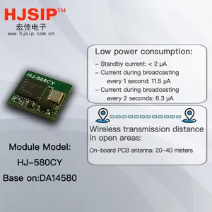 HJSIP HJ-580CY Bluetooth Module BLE5.1DA14580 Include UART Port Transparent Transmission IOTBuilt In Antenna BLE Module