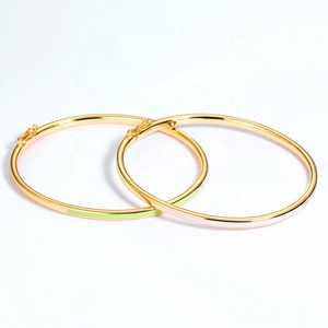 Mode <span class=keywords><strong>or</strong></span> vermeil moitié émail double couleur 925 <span class=keywords><strong>bracelet</strong></span> <span class=keywords><strong>jonc</strong></span> en argent massif - Product Image 5