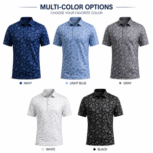 Polo de golf personnalisé pour homme, imprimé floral, performance, imprimé intégral, respirant, extensible, séchage rapide, OEM ODM, marque privée - Product Image 2