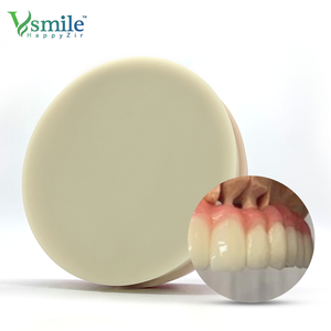 Vsmile rosa corona temporanea doppio strato dentale protesi <span class=keywords><strong>PMMA</strong></span> 98-40 blocchi cad camma materiali fresatura doppio strato <span class=keywords><strong>PMMA</strong></span> disco puck