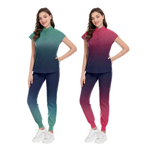 Colores degradados Uniformes de hospital de moda suave Tela ligera elástica Barato en existencias Tiempo de preparación rápida Cuello mandarín - Product Image 5
