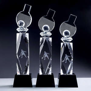 Trofeo de Cristal de <span class=keywords><strong>Ping</strong></span> <span class=keywords><strong>Pong</strong></span> Tallado Tridimensional de Diseño Nuevo de Fábrica para Competencia Deportiva - Product Image 6